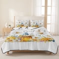 thumbnail image 3 of Twin XL Quilt Set 68''x98'', White Daisy Lightweight Bedspread Coverlet Set with 2 Pillow Shams, Spring Floral Elegant Farmhouse Botanical Bees Breathable All Season Quilt Bedding for Dorm/Guest Room, 3 of 9