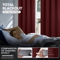 thumbnail image 3 of Deconovo Total Blackout Curtains for Living Room, Thermal Insulated, 2 Panels, 52"x63", Wine Red, 3 of 9