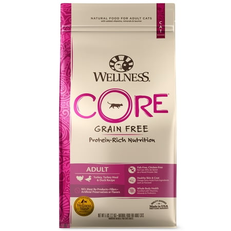 UPC: 0076344088592 | Wellness CORE Grain-Free Turkey  Turkey Meal & Duck Recipe Dry Cat Food  5 Pound Bag