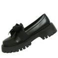 thumbnail image 5 of Xucatan Women's Fashionable Patent Leather Loafers with Large Satin Bow, Chunky Thick Sole for Subtle Height, Slip-On Comfort with Soft Lining, Versatile Solid Color Flats for Casual Daily Wear Gift, 5 of 9