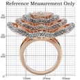 thumbnail image 2 of Rose Gold + Rhodium Brass Ring with Top Grade Crystal in Clear for Women Clear Stone Color Style 1W023 Size 6, 2 of 5