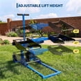 thumbnail image 5 of Garvee Lawn Mower Lift Jack 550 Lbs Capacity, Adjustable Width and Height, Zero Turn Mower Lift with 2pcs 3.3ft Straps, Safety Lock, for Tractors, ATVs, UTVs, Blue, 5 of 8