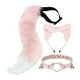 thumbnail image 3 of Conjunto de diadema con orejas, collar y cola, tocado decorativo, creativo y bonito para disfrazarse Rosa Blanco, 3 of 9