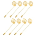 thumbnail image 1 of Hoja Broche Pasadores 3.3 Pulgadas Metal Bandeja Palo Solapa Pasador Largo Aguja Clips para Mujeres Hombres Insignias Bufanda Sombrero Dorado Tono 20uds Unique Bargains, 1 of 6