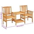 thumbnail image 2 of vidaXL Garden Chairs with Tea Table and Cushions Solid Acacia Wood, 2 of 5