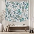 thumbnail image 5 of Teal Paisley Floral Large Tapestry for Bedroom Wall Hanging Tapestry, Boho Ethnic Tribe Traditional Ceiling Backdrop Tapestries Poster Blanket Wall Decor for Teens Room Living Room Dorm 100" x 59", 5 of 8