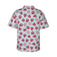 thumbnail image 6 of Wukai Strawberries Men's Hawaiian Shirt Short Sleeve Casual Button Down Summer Beach Aloha Shirt Tropical Print Holiday Party, 6 of 8