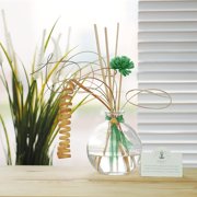 Hosley Home Fragrance Collection Floral Modern Elegance Glass Oil Diffuser with Reeds, Clear, 4 Count, 4 Pack