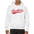 thumbnail image 5 of UGP Campus Apparel Boston Baseball Script - Hometown Pride, Pitcher Hoodie - Large - White, 5 of 6