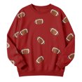 thumbnail image 4 of JIAYUE Women's Crew Neck Sweatshirt Football All‑Over Print Long Sleeve Pullover Sweatshirts for City Shopping, 4 of 5