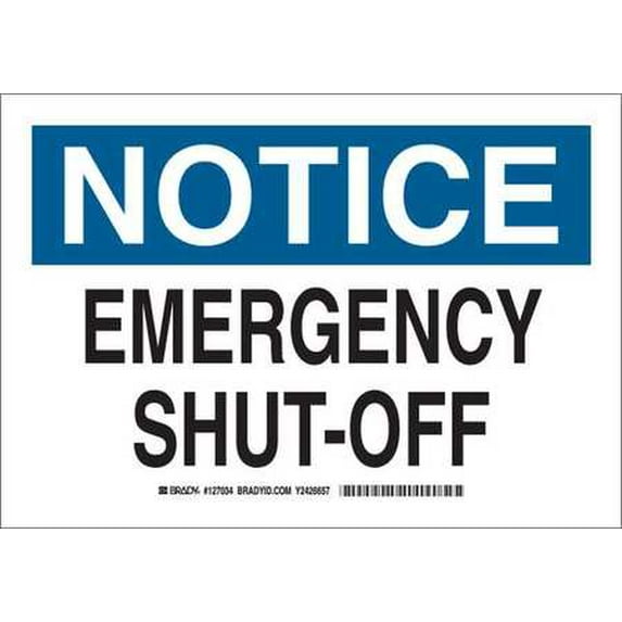 BRADY 127036 Notice Sign, 10 x 14In, Blk and Ble/White