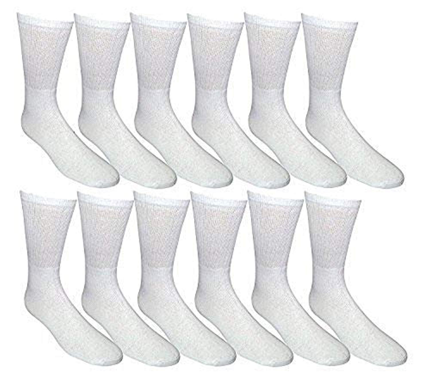 Yacht & Smith 12 Pair Mens King Size Crew Socks, Big and Tall Sports