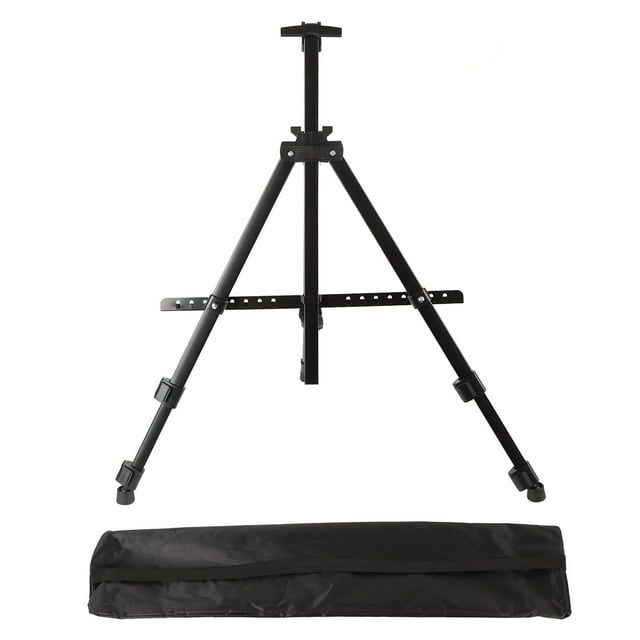 Caballete de artista de ferroaleación, trípode plegable ajustable, caballete de exhibición para dibujar y pintar, color negro