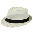 thumbnail image 2 of 2 Pack Fedora Hats for Men Hollow-Out Breathable Sun Protection Straw Hat Mens Casual Plaid Printed Going-Out Beach Visor Cap, 2 of 8
