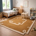thumbnail image 5 of Geometric Mustard Wool Rug 11x13 – Tufted Rectangle Area Carpet | Bedroom, Living Room, Kids Room Floor Accent Rug, 5 of 8