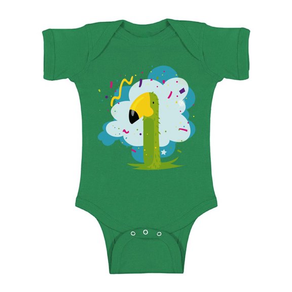 Awkward Styles Parrot Birthday Ome Piece Bodysuit Short Sleeve Birthday Gifts for 2 Year Old Baby Girl Birthday Bodysuit Birthday Bodysuit for Baby Boy 2nd Birthday Party Outfit I'm Two One Piece Top