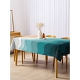 thumbnail image 3 of Teal Green Rectangle Tablecloth, Geometric Brown White Beach Waves Gradient Waterproof & StainResistant Tablecloth, Washable Oil-proof Table Cover for Dining/Party/Wedding/Camping/Buffet 54x108 In, 3 of 9