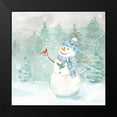 thumbnail image 2 of Coulter, Cynthia 15x15 Black Modern Framed Museum Art Print Titled - Let it Snow Blue Snowman II, 2 of 5
