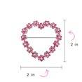 thumbnail image 4 of Bling Jewelry Womens Romantic Large Statement Pink Crystal Flower Heart Brooch  Pin Silver Plated, 4 of 5