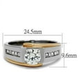 thumbnail image 2 of Two-Tone IP Rose Gold Stainless Steel Ring with AAA Grade CZ in Clear for Women Clear Stone Color Style TK2218 Size 8, 2 of 4
