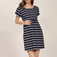 thumbnail image 4 of HSMQHJWE Robe de Maternité Décontractée à Rayures pour Femmes, Courte, Longueur Genou, Vêtements de Grossesse, Robe T-Shirt, 4 of 8