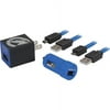 Ecko Unltd POWER - 4 Piece Kit - Power adapter kit - (AC power adapter, car power adapter, USB cable) - blue