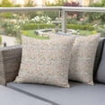 thumbnail image 4 of Spring Flowers Pillow Covers 2 Pack Watercolor Blue Dragonfly Pink Floral Leaf Linen Texture Pillowcase Waterproof Outdoor Throw Pillow Cover for Patio Garden Square Cushion 20”x20”, 4 of 9