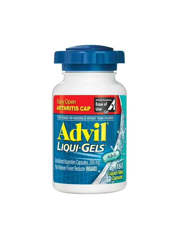 Advil Liqui-Gels Pain Relivers and Fever Reducer Liquid Filled Capsules, 200Mg Ibuprofen, 160 Count