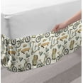 thumbnail image 2 of Doodle Bed Skirt, Wheeled Sports Equipment Skateboard Bike Urban Quirky Sports Youth Illustration, Elastic Bedskirt Dust Ruffle Wrap Around for Bedding Decor, 4 Sizes, Tan Slate Blue, by Ambesonne, 2 of 2