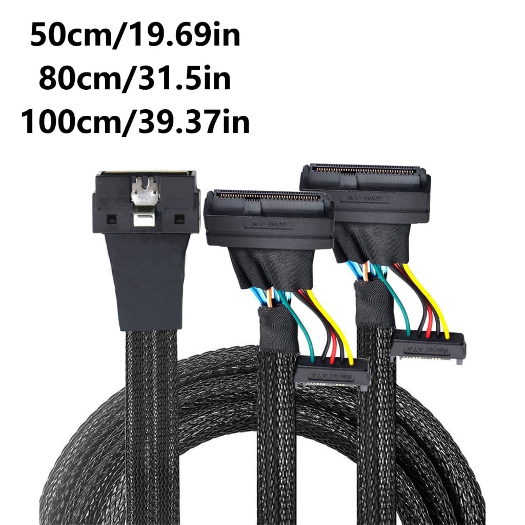 PCIE Slimline SASs All inclusives NVME PCIe HDDs Cable SFF 8654 8I to 2 SFF 8639 Cable Adapter with 15P SATAs Power