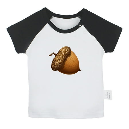 

Nature Pattern Acorn T shirt For Baby Newborn Babies T-shirts Infant Tops 0-24M Kids Graphic Tees Clothing (Short Black Raglan T-shirt 0-6 Months)