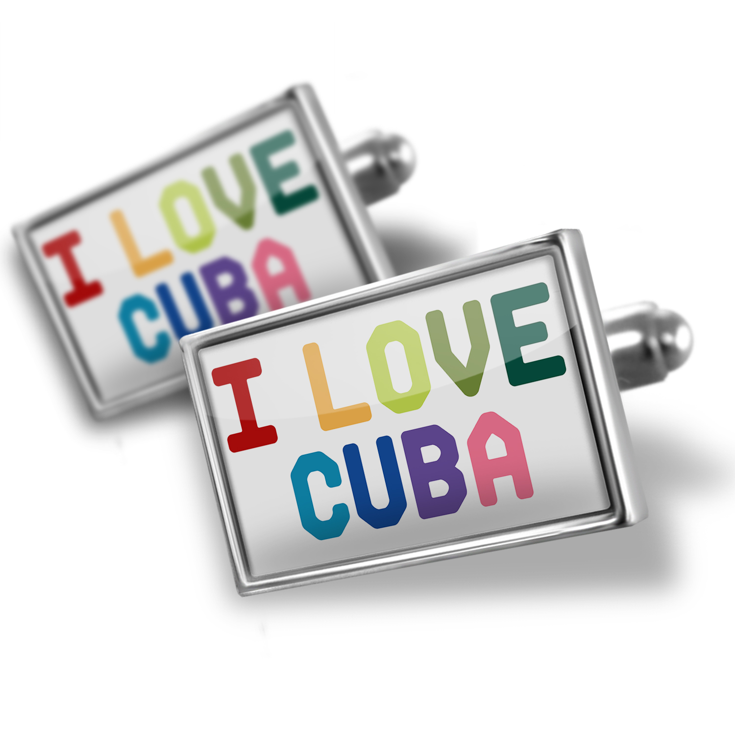 Cufflinks I Love Cuba ,Colorful NEONBLOND