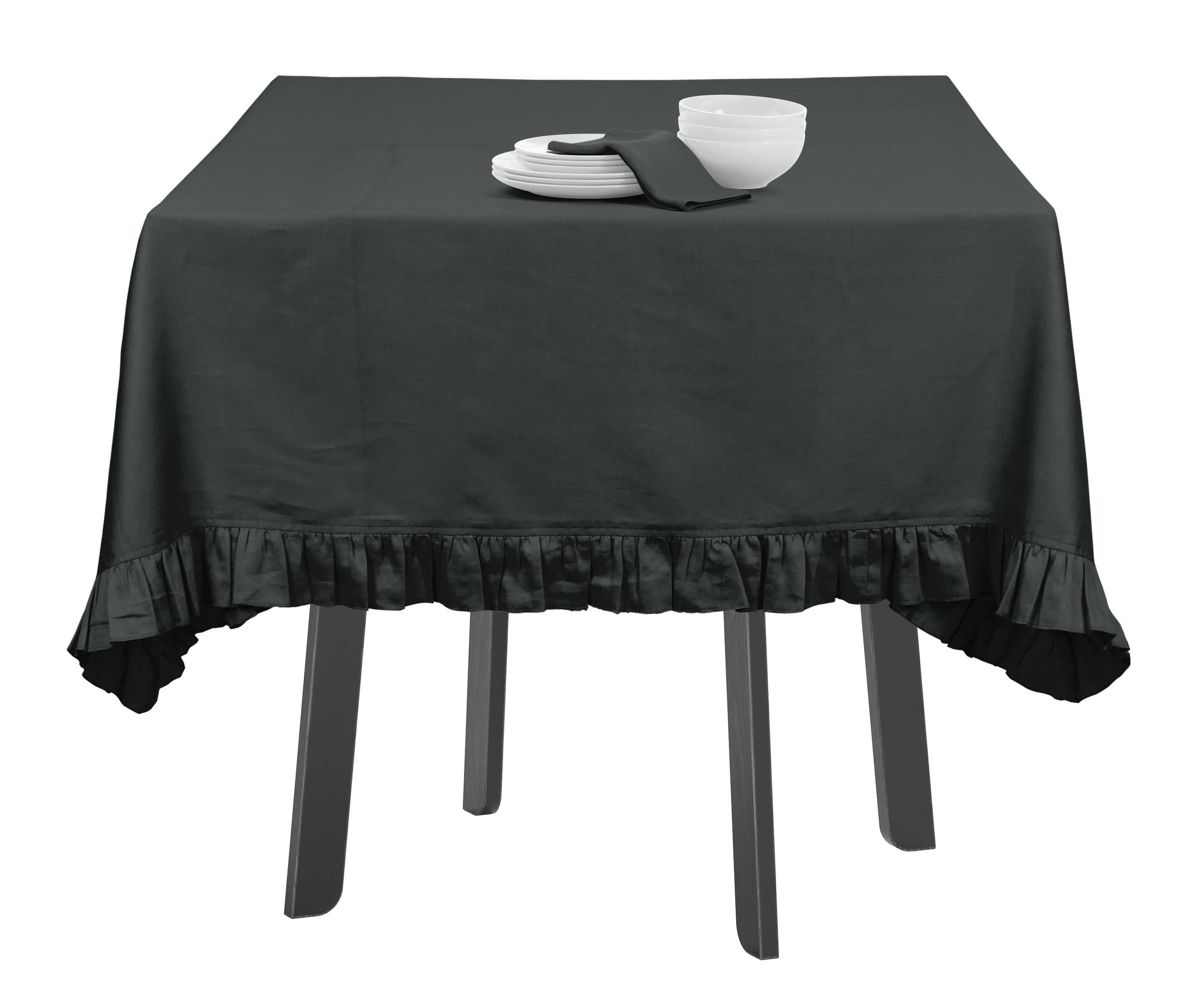 Vargottam Ruffle Tablecloth Rectangular Tabletop Covers Kitchen Dining
