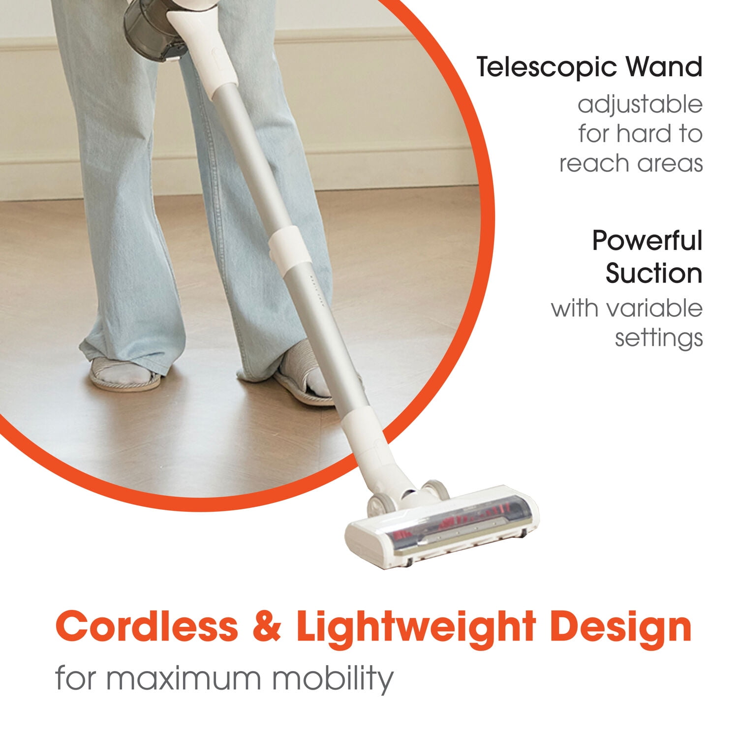 Magic Chef Cordless Vacuum Cleaner and Charging Tower with HEPA Filter