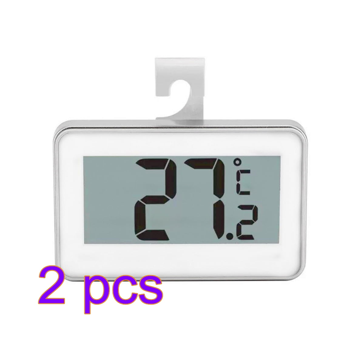 2x Digital LCD Freezer Fridge Thermometer Waterproof Hanging Hook Magnet Stand 