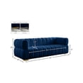 thumbnail image 3 of Meridian Furniture Gwen Navy Velvet Sofa, 3 of 15