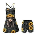thumbnail image 5 of Yuyamidu Cute Highland Cow Womens Workout Tennis Dress with Built-in Shorts Pocket 2pcs Black Leopard Print Sleeveless Exercise Golf Summer Sports Dresses Size S, 5 of 7
