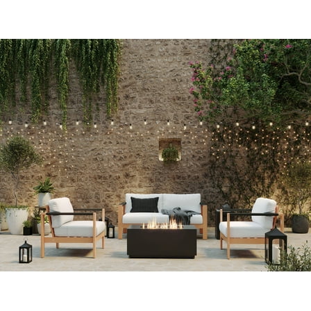 Better Homes & Gardens 42" Rectangle Gas Fire Pit, Black