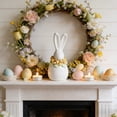 thumbnail image 5 of Hometravel Easter Bunny Figurine, Ceramic Sculpted Rabbit Statue for Home Decor, Minimalist Spring Holiday Table Centerpiece, Easter Shelf Accent, Living Room Mantel Decor, 5 of 6