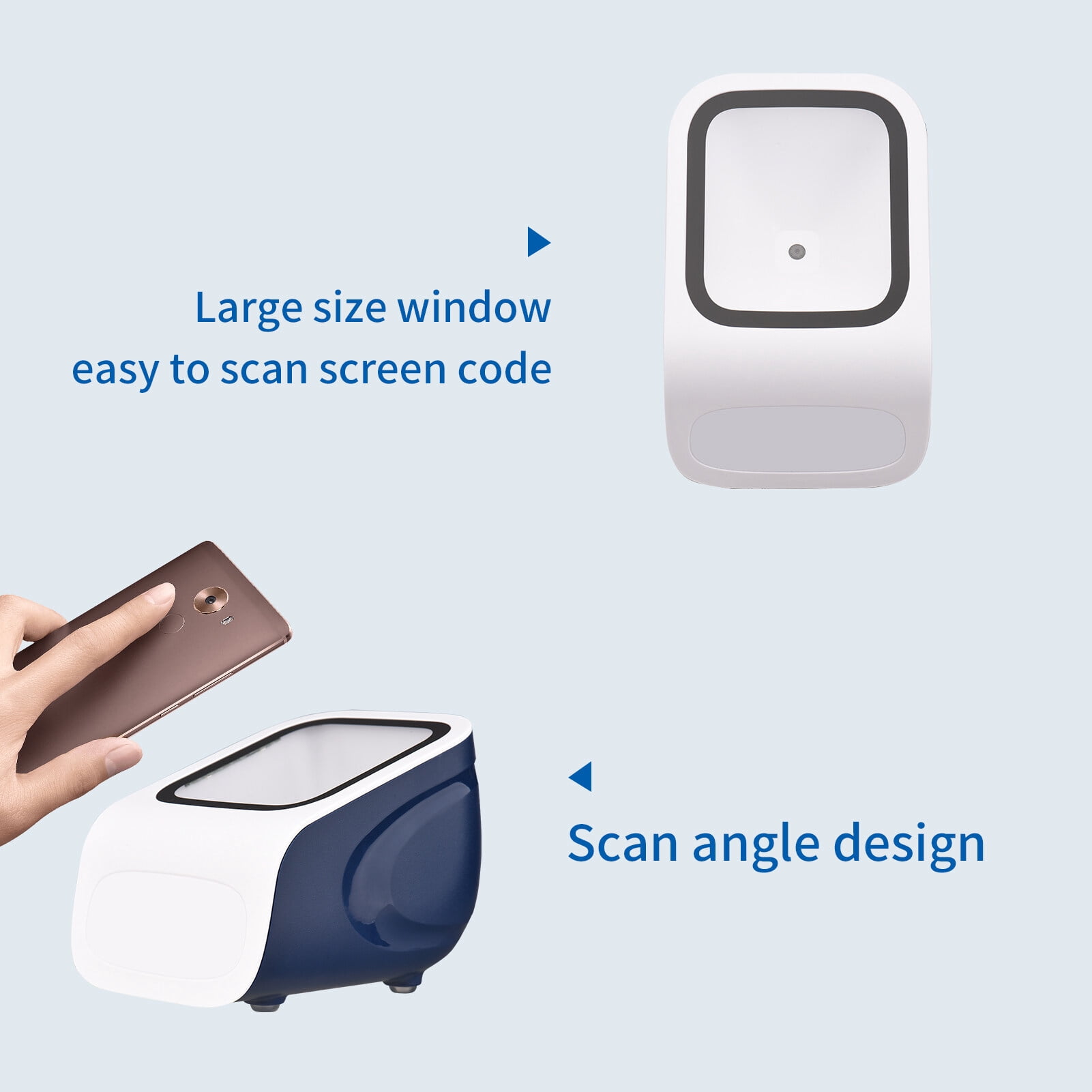 Barcode Scanner,Qr Scanner Hands-free 1d 2d Qr Play Compatible With Window Supermarket Retail Store Compatible With Window Hands-free Usb Wired Scanner Hands-free Usb 2d Qr Scanner Huiop