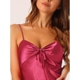 thumbnail image 5 of DARING DIVA Women's Satin Mini Nightgown Sleeveless Backless Cami Sleepwear XS Red, 5 of 7