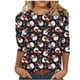 thumbnail image 1 of Tops Navideños Para Mujer Blusas Moda Impreso Camiseta Suelta 3 4 Mangas Cuello Redondo Casual Odeerbi ODB191551, 1 of 4