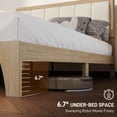 thumbnail image 4 of HOMCOM Full Size Bed Frame with Upholstered Headboard, Full Platform Bed Frame with Wooden Slats, No Box Spring Needed, Easy Assembly, Oak, 4 of 9