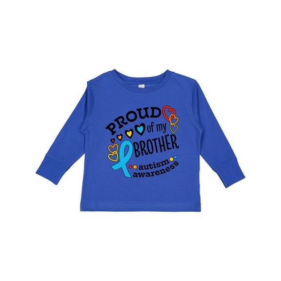 Inktastic Proud of My Brother Autism Awareness Boys or Girls Long Sleeve Toddler T-Shirt