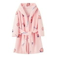 thumbnail image 3 of NIEWTR 2T 3T 4T 5T 6T 7T 8T Kids Bathrobe Boys Girls Robe Kids Flannel Hooded Bathrobe Sleepwear Pajamas Toddler Soft Plush Robes for Girls(3-4 Years), 3 of 3