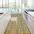 thumbnail image 6 of William Morris Vintage Floral Kitchen Rugs Sets of 3,Non Slip Rubber Kitchen Mats for Floor Farmhouse Washable Kitchen Area Rugs Floor Carpet Runners for Hallway Laundry Room,Sage Green/Orange, 6 of 6
