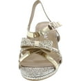 thumbnail image 2 of Link Smart-79K Girl's Glitter Bow Strap Buckle Platform Wrapped Heel Sandals, 2 of 7
