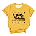 thumbnail image 4 of ERkkoi Women's Sewciopath T-Shirt Sewing Lover Shirt Funny Quilter Gifts Sew Short Sleeve Tops Seamstress Casual Tees Yellow XXL, 4 of 5