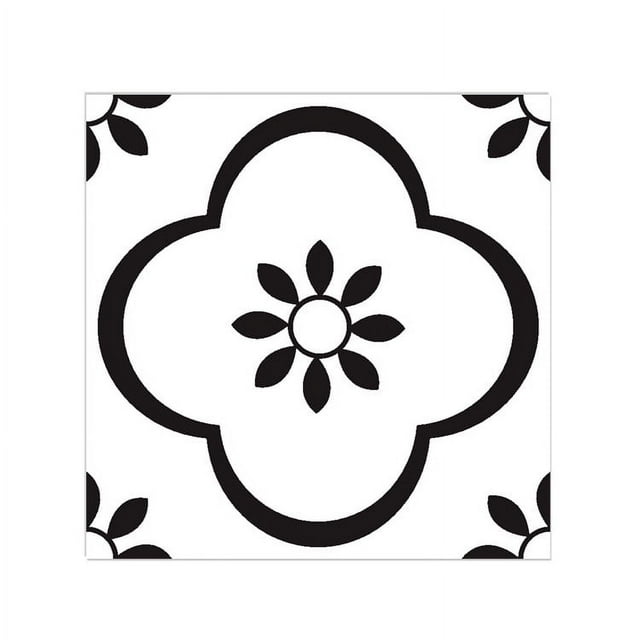 Labymos 6PC/Set Self Adhesive Retro Tile Stickers Waterproof PVC Removable Wall Stickers Decals DIY Wallpapers