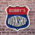 thumbnail image 4 of Bobby's Workshop (2 Pack) 12 inch X 12 inch Shield Shaped Commercial Grade Plastic Signs Weather Resistant, UV Protected To last, Gift for Dads and Uncles Classic Americana Crafted in, 4 of 7